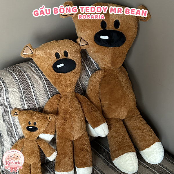 Gấu Bông Teddy Mr Bean Cao Cấp 25cm/60cm/80cm/110cm – Gấu Nâu Dễ Thương Mềm Mịn Ôm Ngủ Siêu Êm