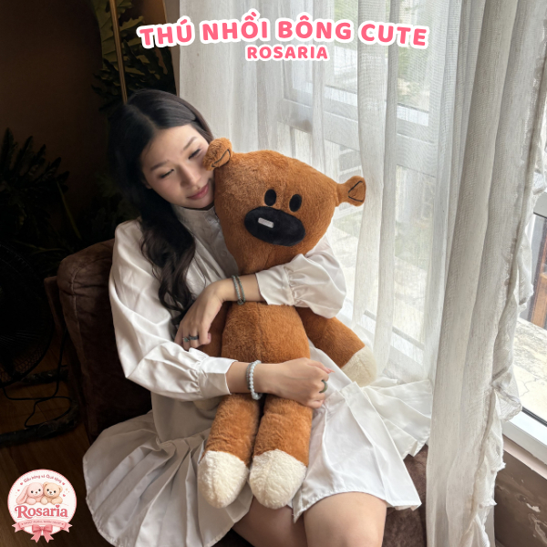 Gấu Bông Teddy Mr Bean Cao Cấp 25cm/60cm/80cm/110cm – Gấu Nâu Dễ Thương Mềm Mịn Ôm Ngủ Siêu Êm