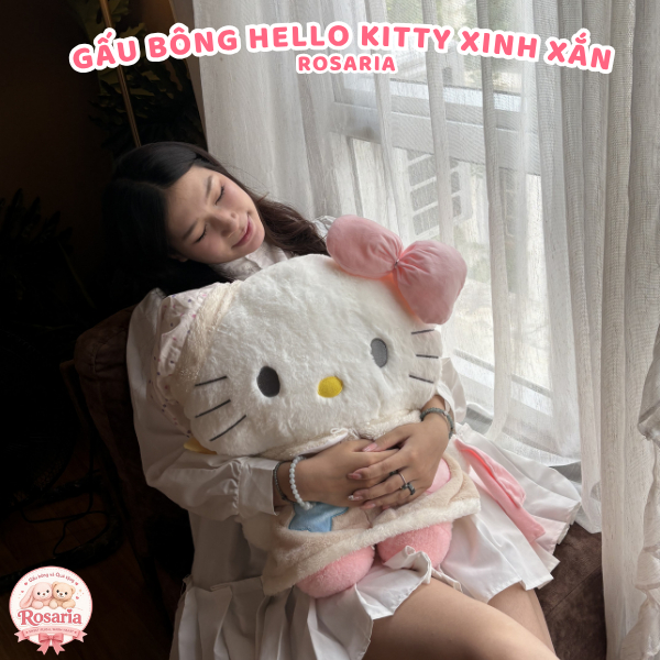 Gấu Bông Hello Kitty Dễ Thương 30cm, 45cm, 60cm, 75cm Cao Cấp, Quà Tặng Ngọt Ngào Cho Bé & Bạn Gái
