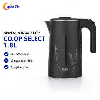 Bình Đun Siêu Tốc Inox 2 Bình Đun Siêu Tốc Inox 2 Lớp Co.op Select 1.8L - Giữ Nhiệt Tốt, Tự Ngắt An Toàn, Đun Nước Nhanh
