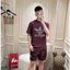 Set Cộc Hè Hoa 3 Vạch DAZ HỒNG Chất Cotton Thoáng Khí Phối quần gió- Bộ Đồ Nam Nữ Boy Phố Basic Mặc đi Chơi