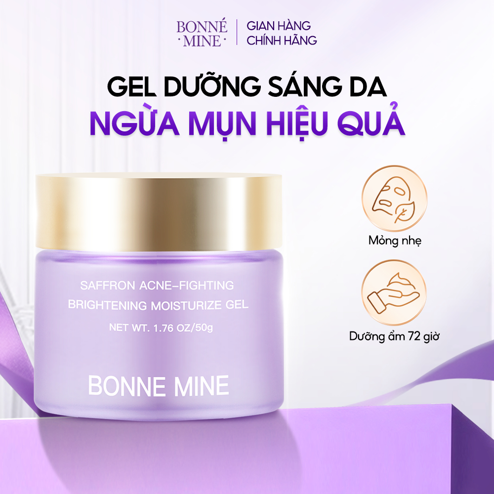 Gel Dưỡng Ẩm BONNE MINE 5X Ceramide Dưỡng Ẩm Suốt 72 Giờ, Hỗ Trợ Ngừa Mụn, Giúp Da Căng Mịn 50g
