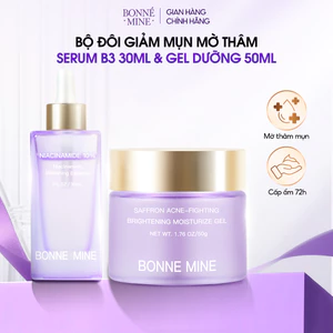 Bộ Đôi Giảm Mụn Mờ Thâm, Serum B3 30ml & Gel Dưỡng 50ml BONNE MINE, Sáng Da, Mờ Thâm, Cấp Ẩm 72H-CB2