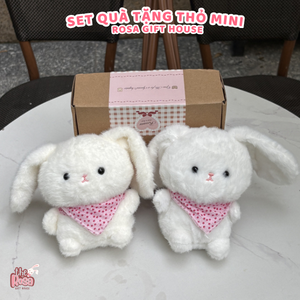 Set Quà Tặng Thỏ Mini Siêu Cute Thêu Tên Theo Yêu Cầu – Kèm Thiệp Và Hộp Quà Sang Trọng