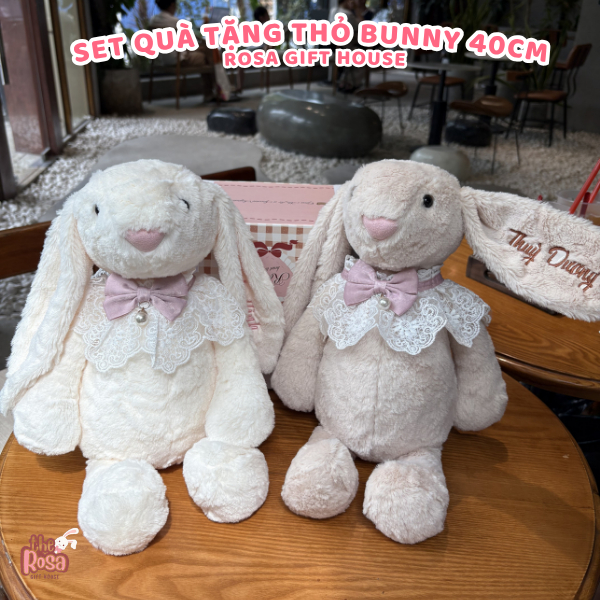 Set Quà Tặng Thỏ Bunny 40cm Thêu Tên Riêng – Gấu Bông Bunny Cao Cấp Kèm Thiệp Và Hộp Quà Cực Xinh