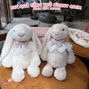 Set Quà Tặng Thỏ Bunny 40cm Thêu Tên Riêng – Gấu Bông Bunny Cao Cấp Kèm Thiệp Và Hộp Quà Cực Xinh