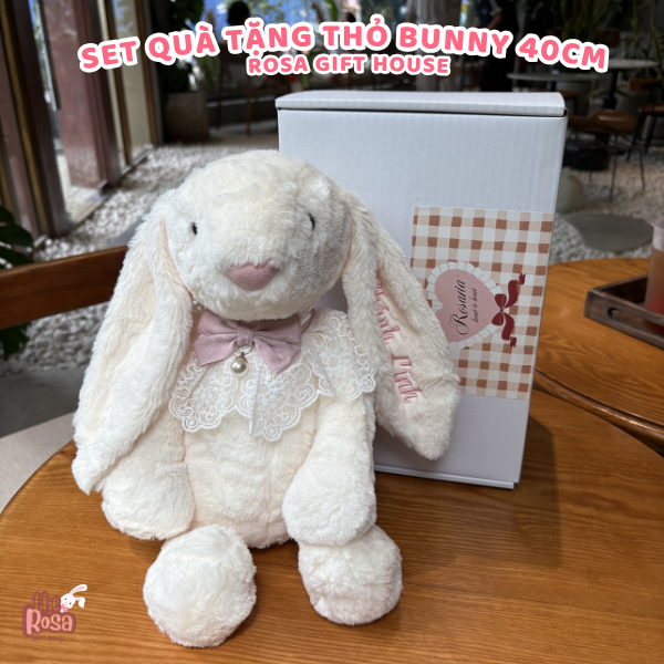 Set Quà Tặng Thỏ Bunny 40cm Thêu Tên Riêng – Gấu Bông Bunny Cao Cấp Kèm Thiệp Và Hộp Quà Cực Xinh
