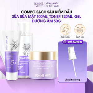 Combo Sạch Sâu Kiềm Dầu, Sữa Rửa Mặt 100ml, Toner 120ml, Gel Dưỡng Ẩm 50g BONNE MINE-CB8