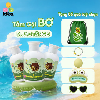 Combo 3 chai Sữa Tắm Gội Trẻ Em 2in1 Kibu Bơ