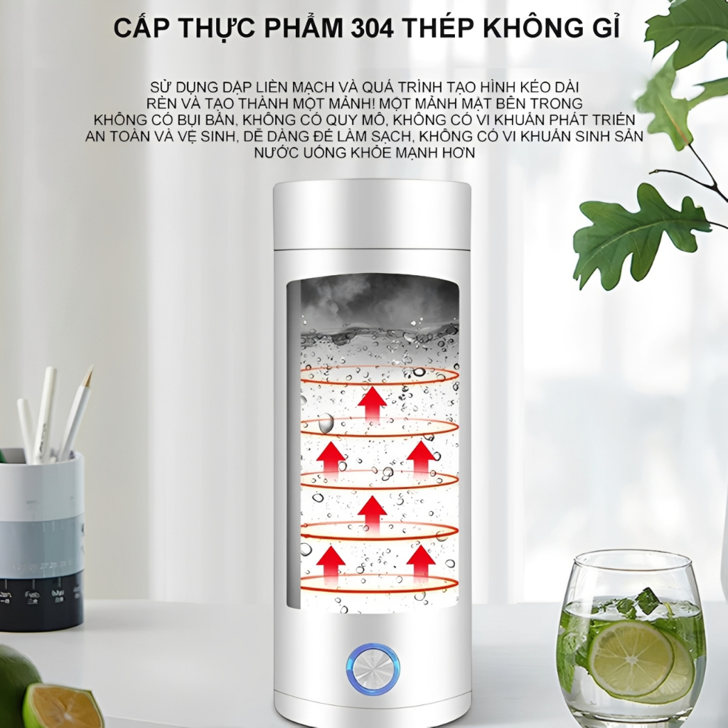 Bình Đun Nước Siêu Tốc Mini Cầm Tay UGASUN, Bình Nước Giữ Nhiệt Nhỏ Gọn, Inox 304, Dung Tích 400ml.
