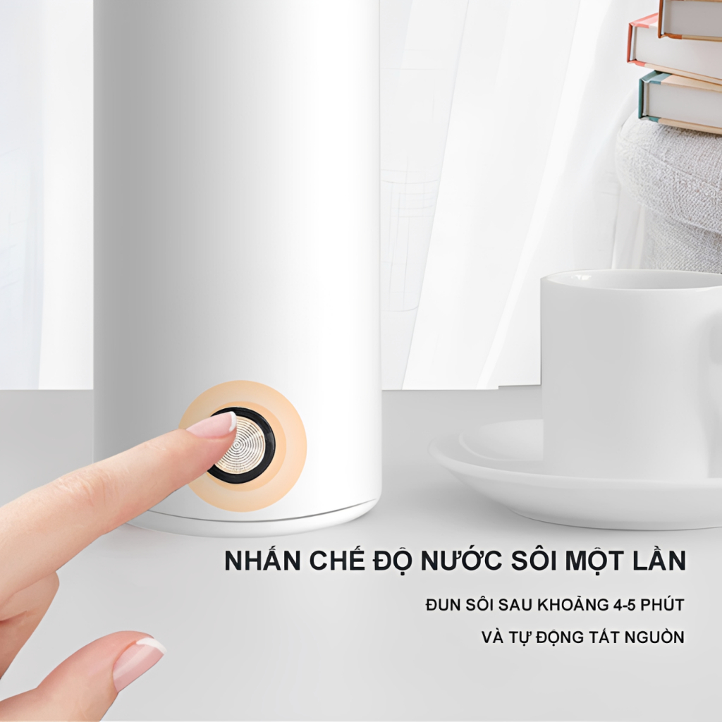 Bình Đun Nước Siêu Tốc Mini Cầm Tay UGASUN, Bình Nước Giữ Nhiệt Nhỏ Gọn, Inox 304, Dung Tích 400ml.