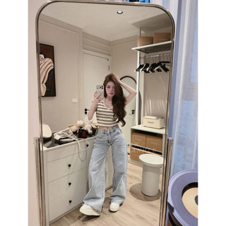 Quần Jeans Bò Suông Trơn Cạp Trễ QC