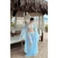 Set 4 món CHOÀNG VOAN DÀI Đi Biển,dáng quần suông ống rộng phối bikini trắng sang chảnh HAN.T SHOP