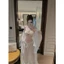 Set 4 món CHOÀNG VOAN DÀI Đi Biển,dáng quần suông ống rộng phối bikini trắng sang chảnh HAN.T SHOP