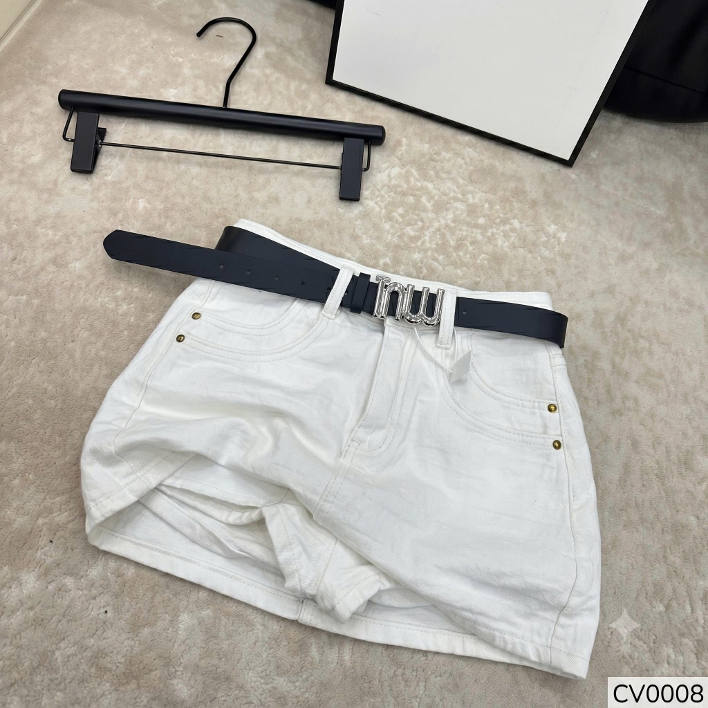 Chân váy ngắn jean, denim bò chữ Mi kèm đai Mía QCCC QCL1 Mía CV0008 #5332