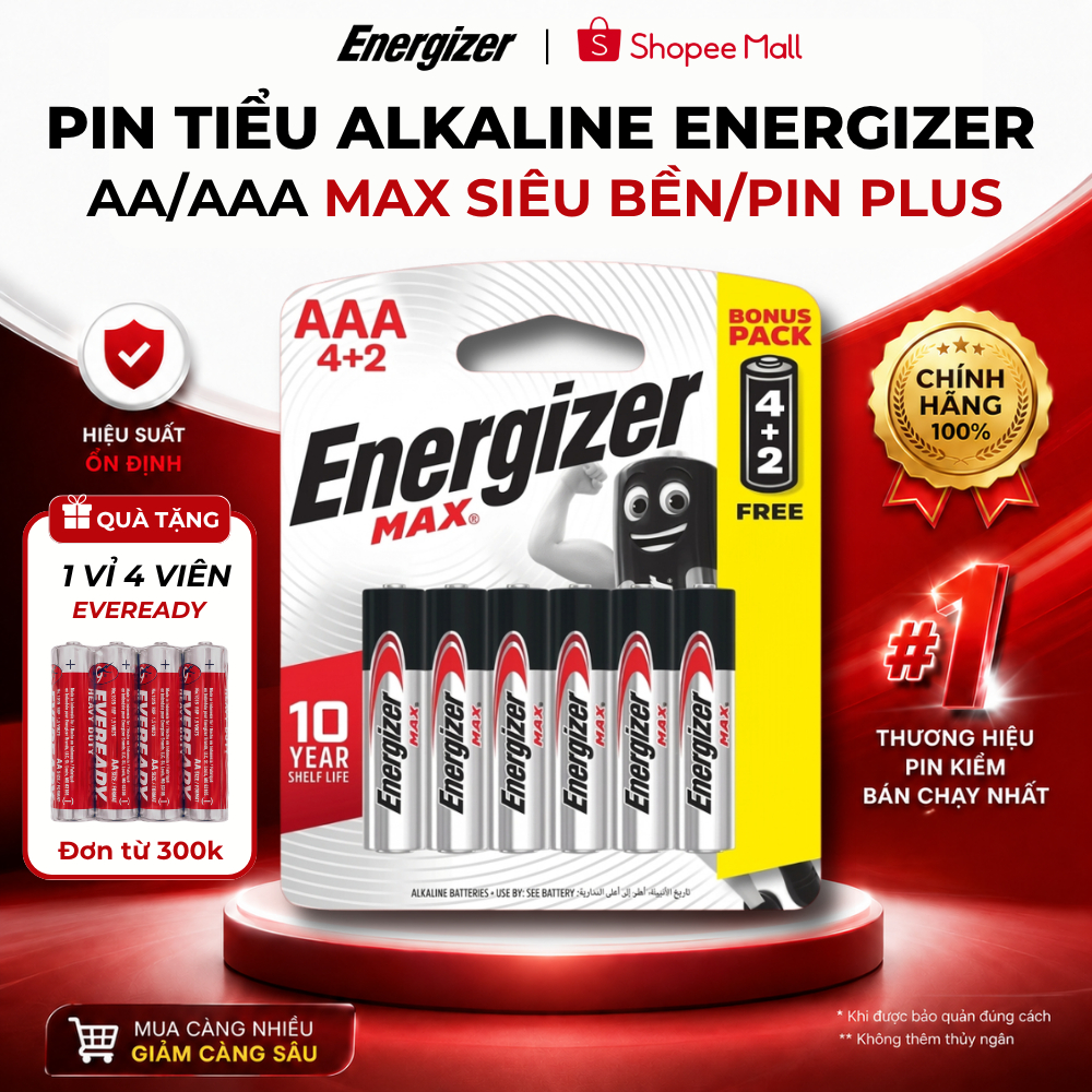Pin aa energizer - Giá Tốt, Miễn Phí Vận Chuyển, Đủ Loại | Shopee Việt Nam