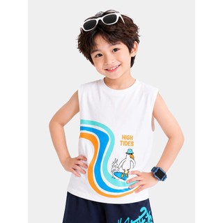 Áo Sát Nách Bé Trai KTT26S007R | Wookids | Áo Thun Trẻ Em 2-9 Tuổi | 100% Cotton Mềm Mát, Thoáng Khí
