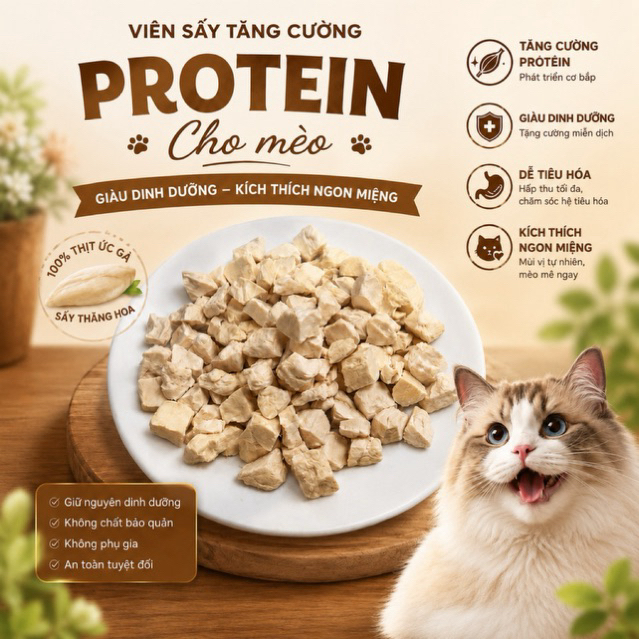 [Loại 1] Viên Gà Sấy Thăng Hoa Munchies Giàu Protein, Kích Thích Ngon Miệng Dành Cho Mèo Yêu.