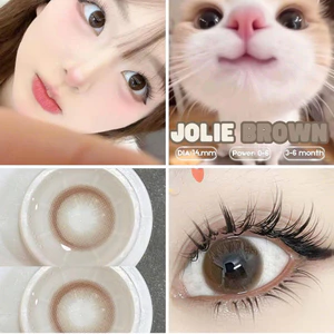 Một cặp Lens Brown Jolie size 14.0mm kính áp tròng nâu trong trẻo HSD 12 tháng | Tặng Free Khay Dụng Cụ