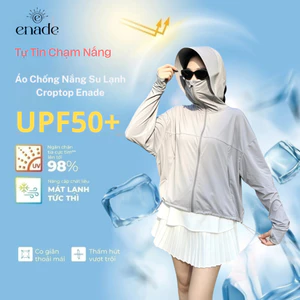 Áo Chống Nắng Croptop Su Lạnh Enade UPF50+,(CN3),Form ngắn cánh rơi 2026