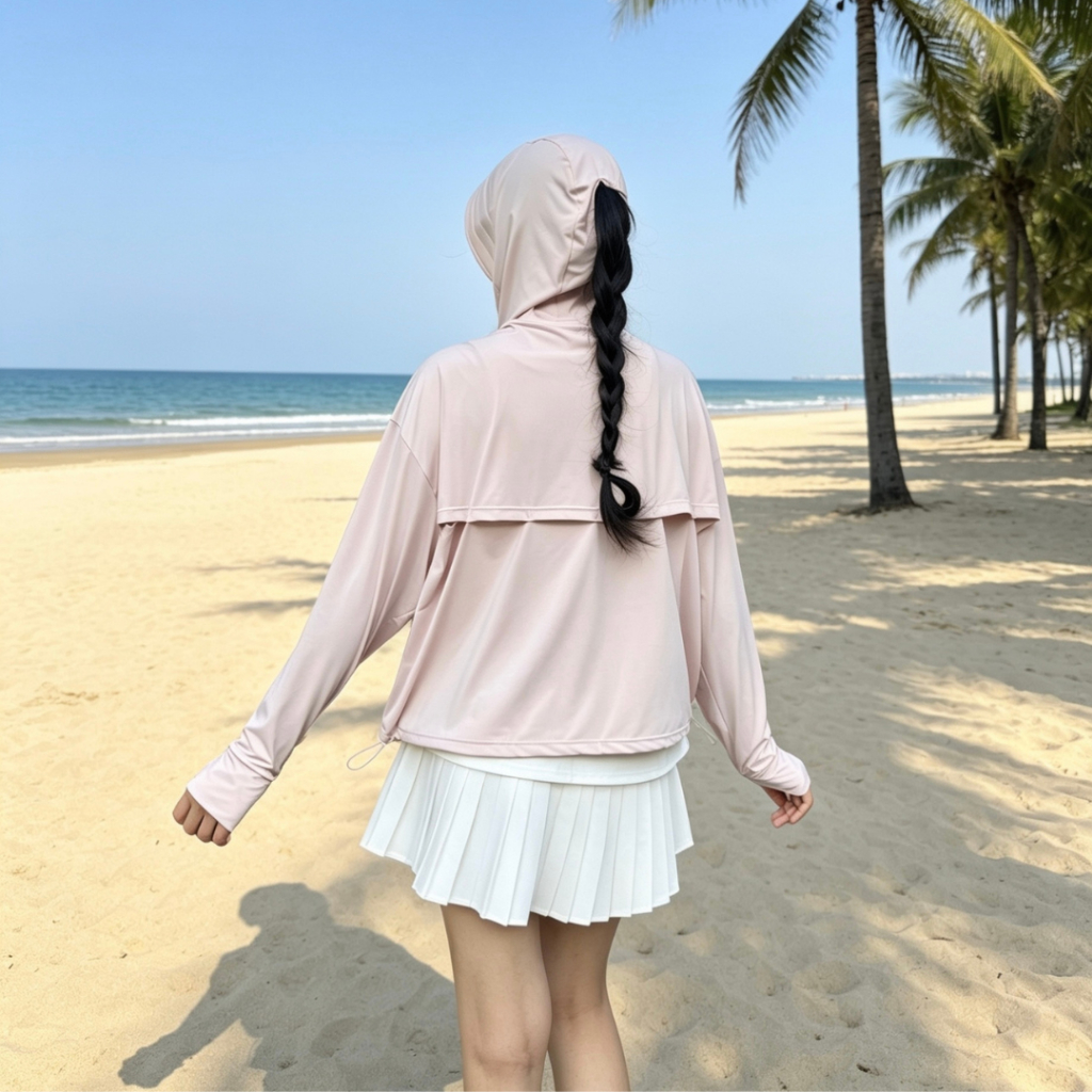 Áo Chống Nắng Croptop Su Lạnh Enade UPF50+,(CN3),Form ngắn cánh rơi 2026