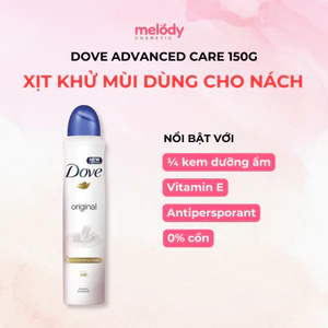 Xịt Khử Mùi Vùng Nách Dove Advanced Care Dry Spray Antiperspirant Deodorant 150g, Giúp Nách Khô Thoáng Lên đến 48h