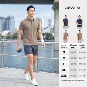Áo Polo nam ngắn tay Insidemen Active dáng Regular Fit sang trọng,thoái mái,có đàn hồi IPS109EDP01