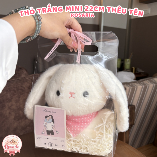 Set Quà Tặng Thỏ Mini 22cm Thêu Tên Theo Yêu Cầu – Quà Sinh Nhật, Kỷ Niệm Dễ Thương Và Ý Nghĩa