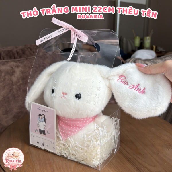 Set Quà Tặng Thỏ Mini 22cm Thêu Tên Theo Yêu Cầu – Quà Sinh Nhật, Kỷ Niệm Dễ Thương Và Ý Nghĩa