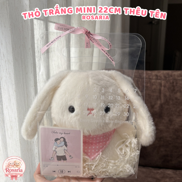 Set Quà Tặng Thỏ Mini 22cm Thêu Tên Theo Yêu Cầu – Quà Sinh Nhật, Kỷ Niệm Dễ Thương Và Ý Nghĩa