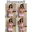 2Soonsumff Set bikini 3 mảnh họa tiết chấm bi màu hồng buộc dây sexy kèm váy quấn ngoài cho nữ
