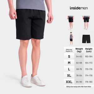 Quần Short Thể Thao Cạp Chun Nam Vải Polyester Regular Fit Insidemen ISO003EDP01