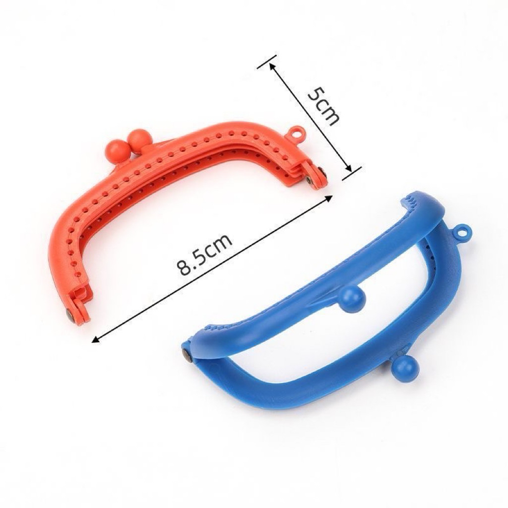 Khoá ví nhựa dạng bấm cài 8,5cm - Phụ kiện làm ví len
