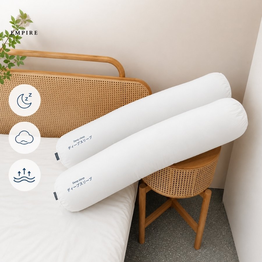 Ruột gối ôm lông vũ nhật bản 35 x 100 cm mềm mại êm ái đàn hồi tốt - EMPIRE | Bedding & Decor