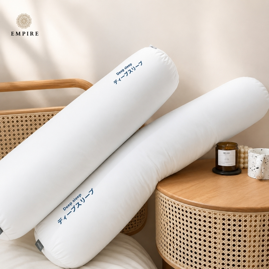 Ruột gối ôm lông vũ nhật bản 35 x 100 cm mềm mại êm ái đàn hồi tốt - EMPIRE | Bedding & Decor