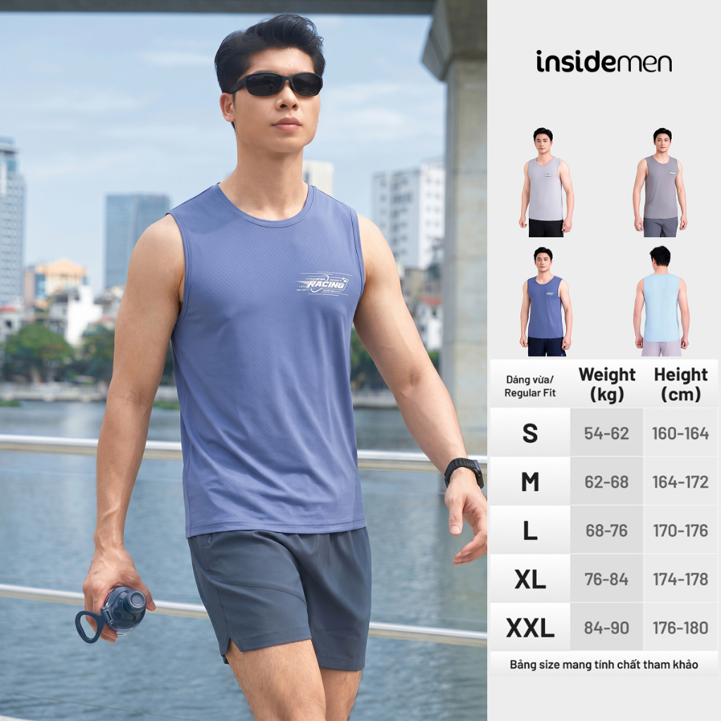 [MUA 2 GIẢM 5%]Áo Sát Nách Nam Dáng Regular Fit  Thoáng Khí Insidemen ITL015MAH0
