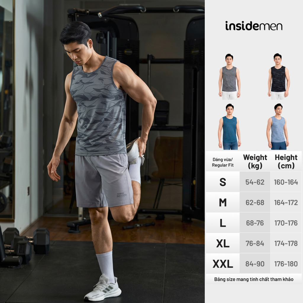 [MUA 2 GIẢM 5%]Áo Tanktop Nam Insidemen Vải Co Giãn, Phong Cách Năng Động ITL004MAH0