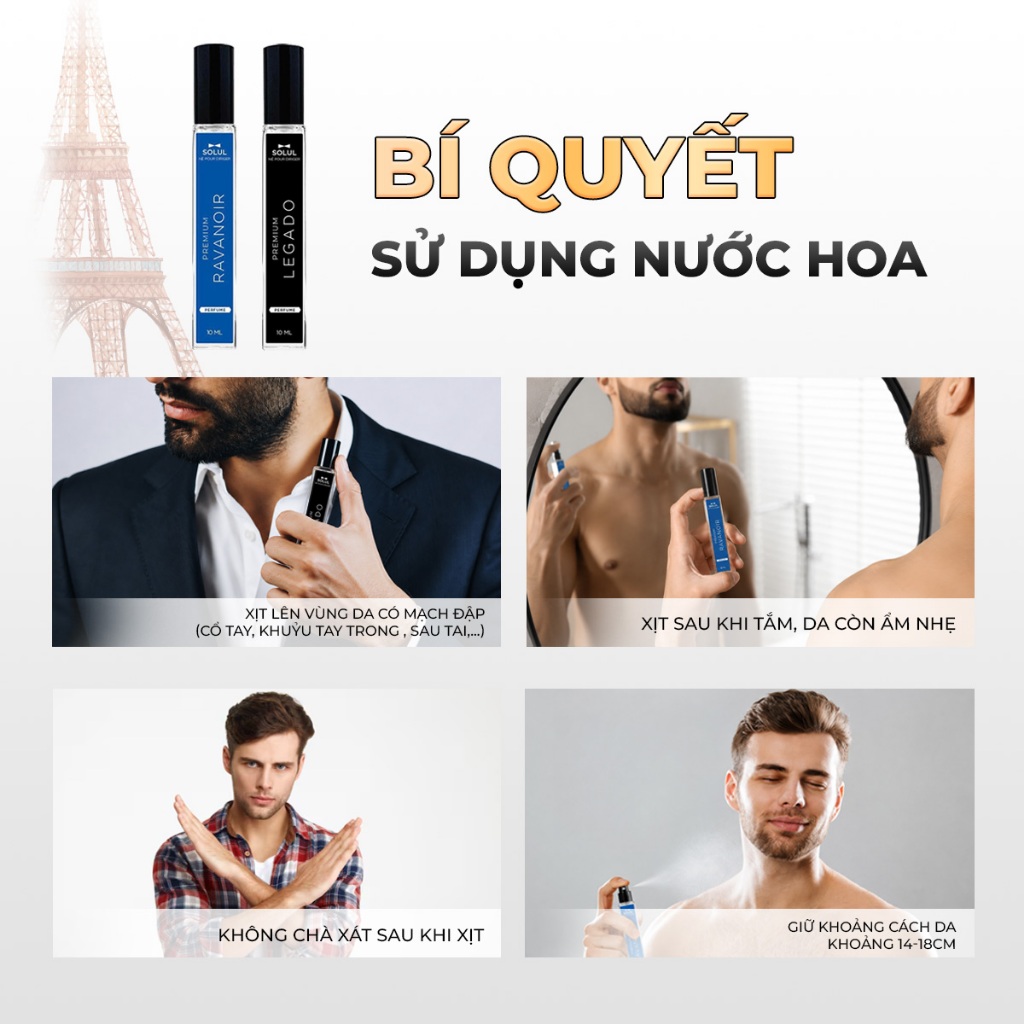 Nước hoa Nam Solul 10ml,Hương Thơm Cuốn Hút,Đẳng Cấp Phái Mạnh, Quà Tặng Bạn Trai Sang Trọng