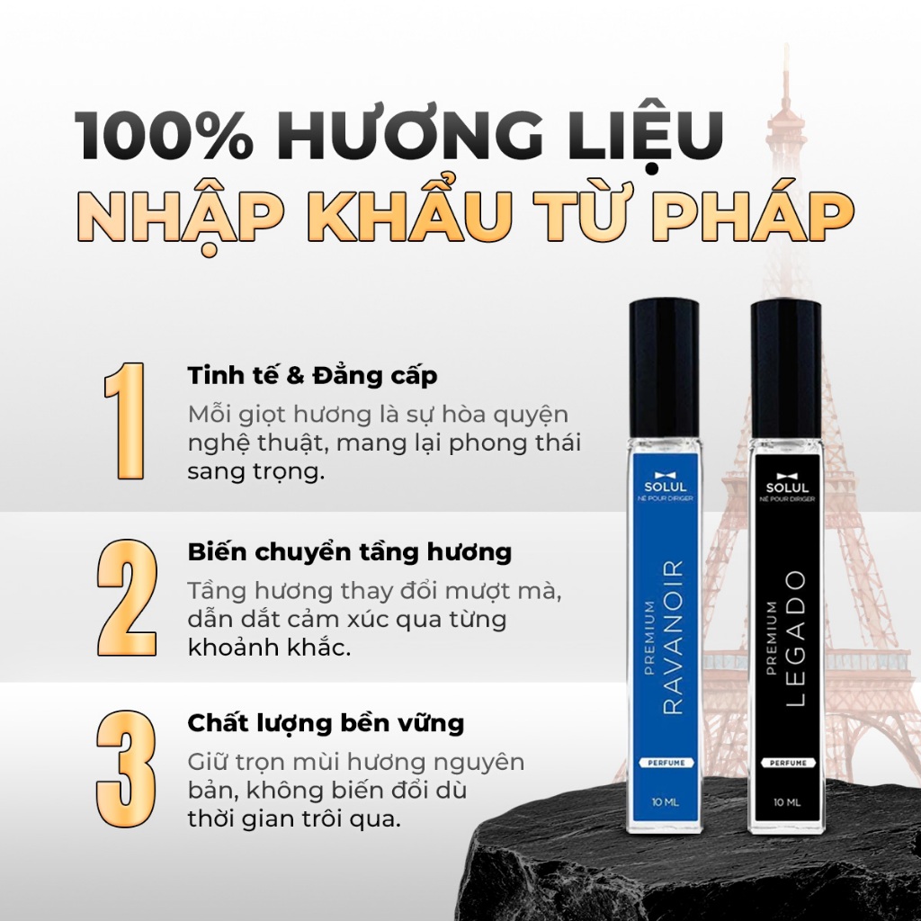 Nước hoa Nam Solul 10ml,Hương Thơm Cuốn Hút,Đẳng Cấp Phái Mạnh, Quà Tặng Bạn Trai Sang Trọng