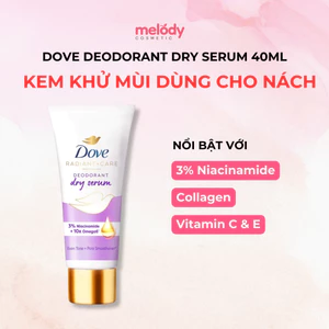 Kem khử mùi Dove Dry Serum 40ml Dùng Cho Nách, Thành Phần Collagen & Vitamin B3,C,E Giúp Giảm Mùi, Khô Thoáng, Đều Màu