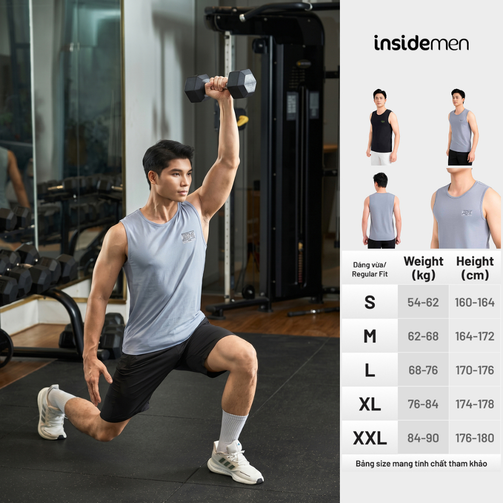 [MUA 2 GIẢM 5%]Áo Ba Lỗ Nam Insidemen, Phong Cách Năng Động, Chất Liệu Bền Đẹp Vải Co Giãn Thoáng Mát ITL002MAH0