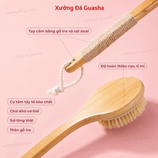 Bàn Chải Tắm Cán Gỗ Tẩy Tế Bào Chết Nhẹ Nhàng Giúp Da Mịn Màng - Bàn Chải Tắm Massage Toàn Thân Thư Giãn
