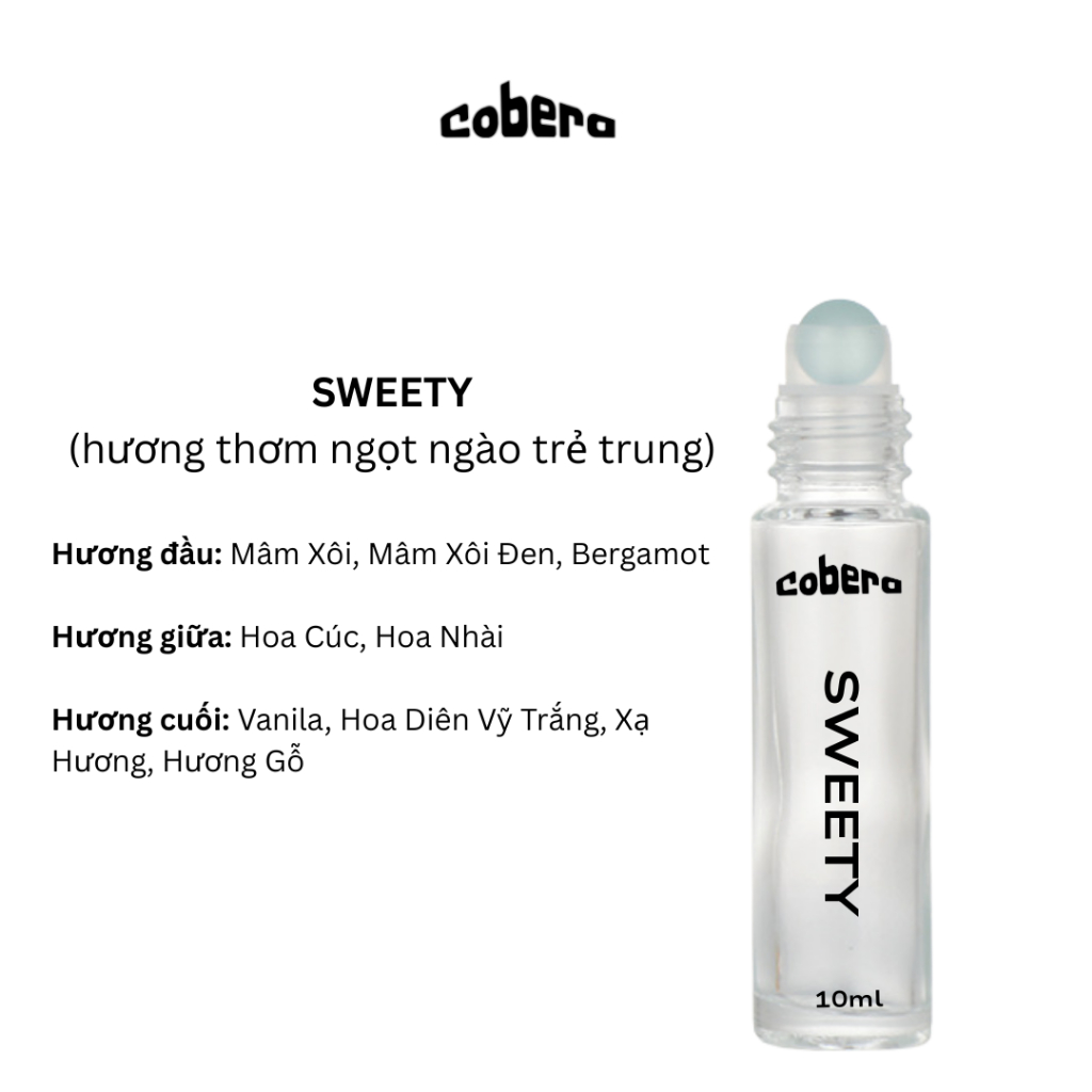 Nước hoa con gái thơm lâu 8h dạng lăn thương hiệu Cobera, thơm lâu mùi hương trẻ trung năng động