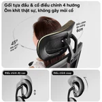 Ghế công thái học Ngả 135 độ kèm gác chân Tựa đầu tay vịn 3D Đệm lưng chỉnh cao Lưới họa tiết đẹp — ảnh 3
