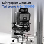 Ghế công thái học Ngả 135 độ kèm gác chân Tựa đầu tay vịn 3D Đệm lưng chỉnh cao Lưới họa tiết đẹp — ảnh 7
