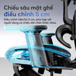 Ghế công thái học Ngả 135 độ kèm gác chân Tựa đầu tay vịn 3D Đệm lưng chỉnh cao Lưới họa tiết đẹp — ảnh 5