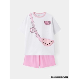 Set Đi Chơi Bé Gái DSC26S001R | Wookids | Bộ Quần Áo Trẻ Em 2-9 Tuổi | 100% Cotton Mềm Mát, Dễ Thương