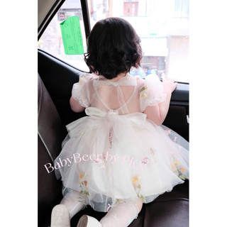 {Độc quyền_BabyBeer} Váy Hoa Nàng Thơ màu Mơ cho bé/Váy lưới hoa cho bé (ảnh thật)