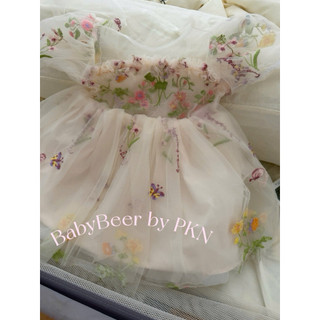 {Độc quyền_BabyBeer} Váy Hoa Nàng Thơ màu Mơ cho bé/Váy lưới hoa cho bé (ảnh thật)