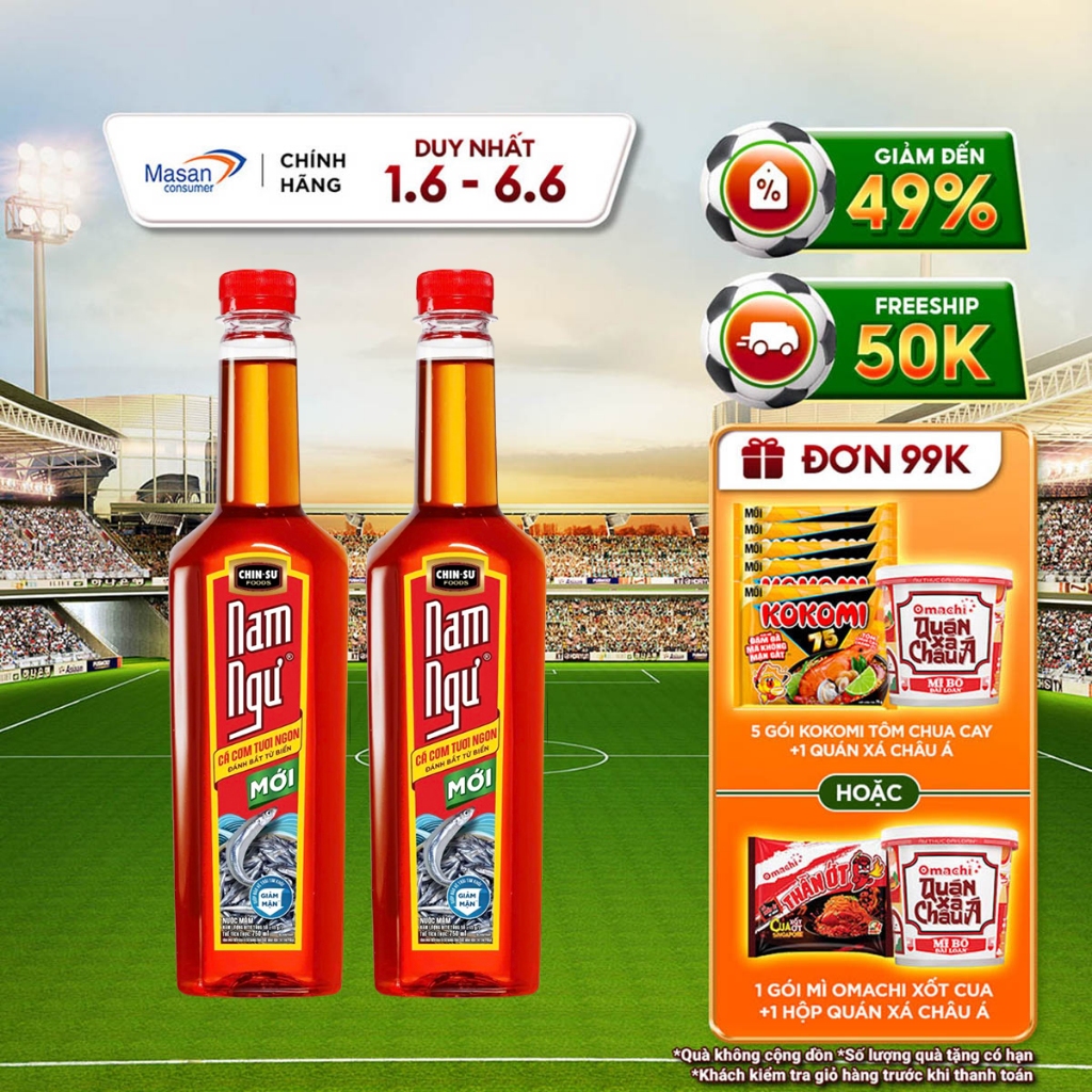 (Chọn loại) Combo 2 Nước mắm Nam Ngư 750ml/900ml